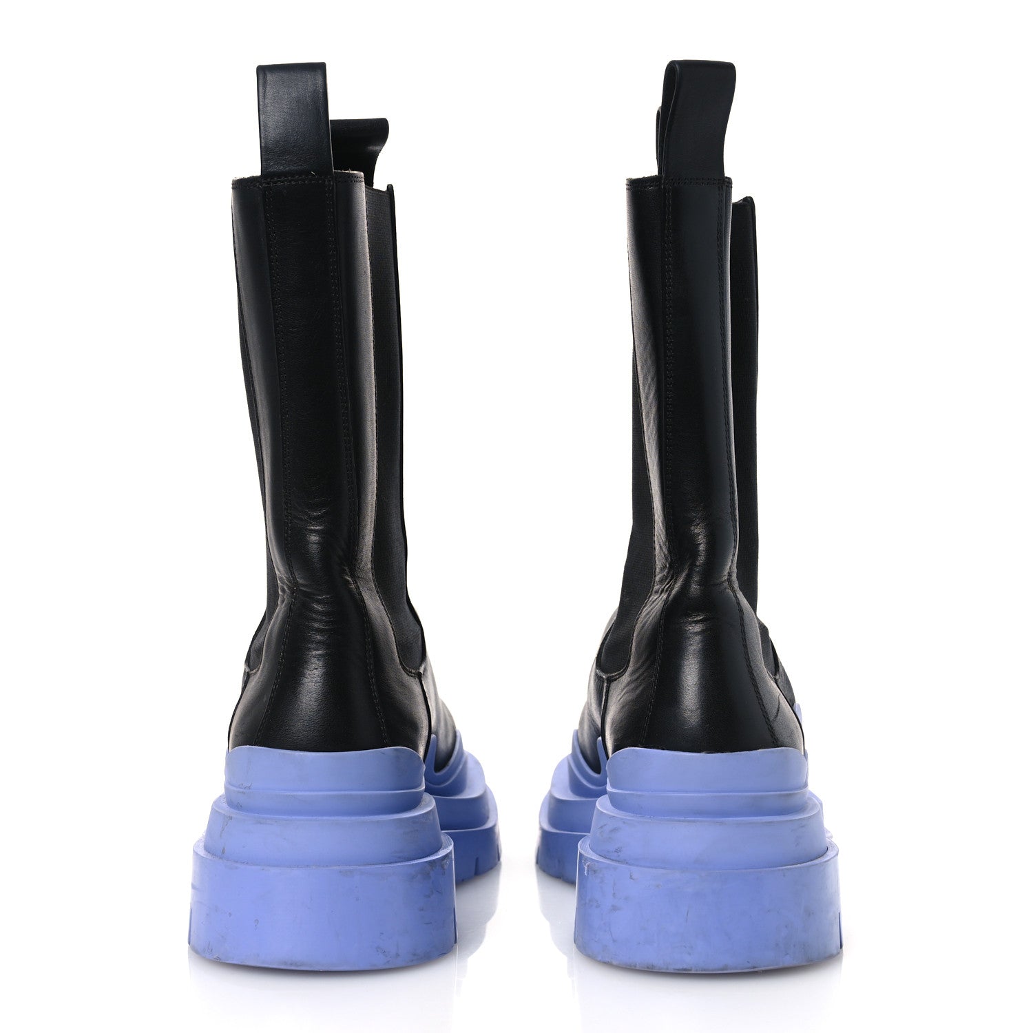 Bottega Veneta Calfskin The Tire Chelsea Boots 40 Black Periwinkle