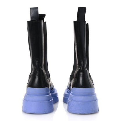 Bottega Veneta Calfskin The Tire Chelsea Boots 40 Black Periwinkle 6 of 13