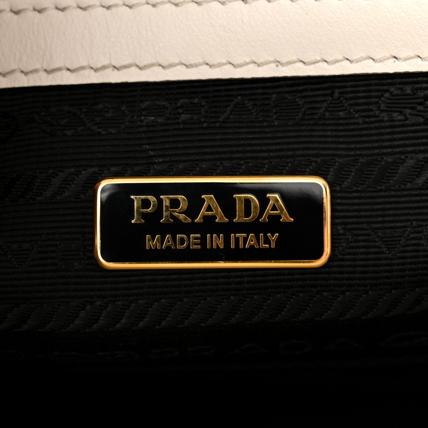 Prada Saffiano Lux Logo Embossed Large Shoulder Tote Handbag White 6 of 10