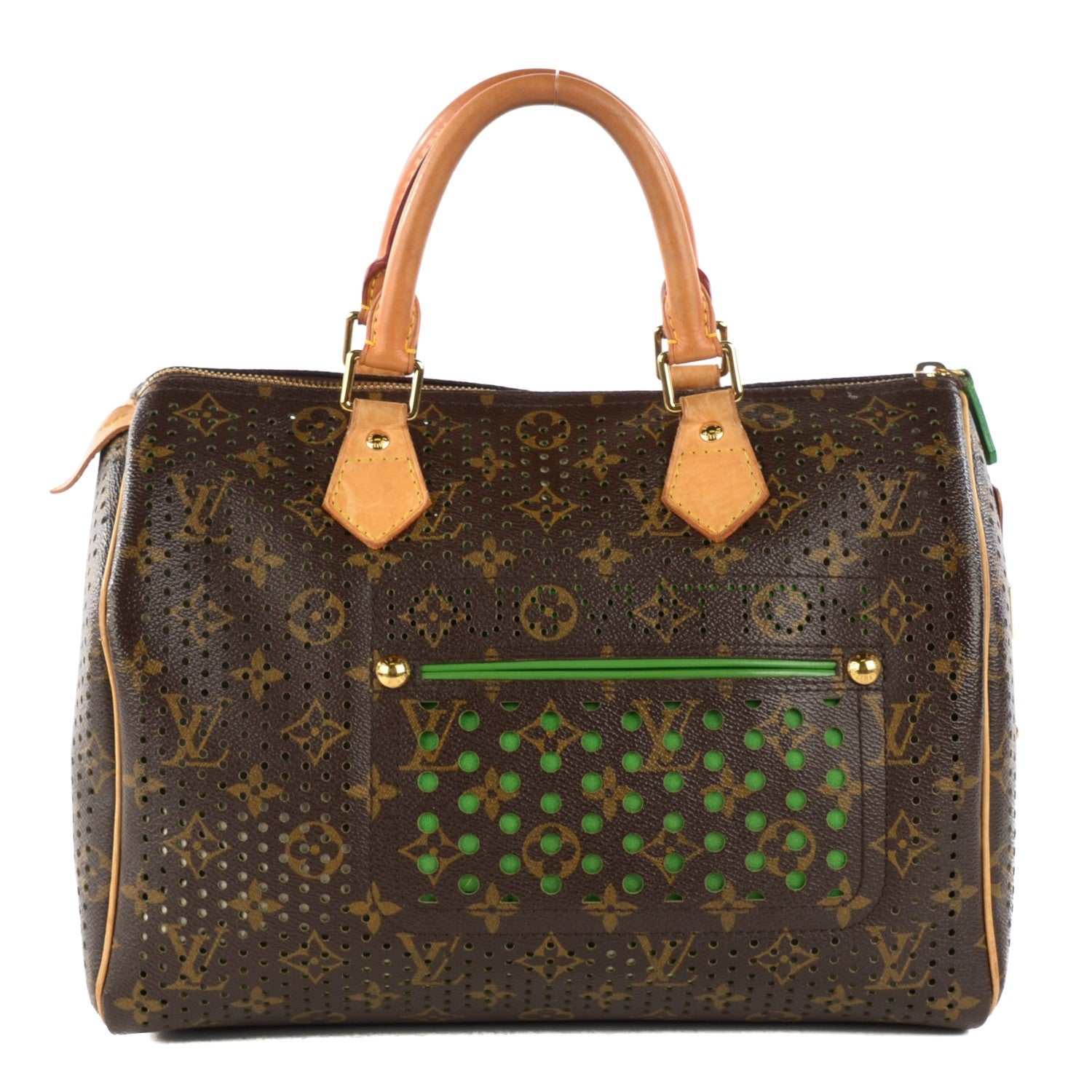 バッグ LOUIS VUITTON Monogram Perforated Speedy Louis Vuitton Monogram Perforated Speedy 30 Green 121458