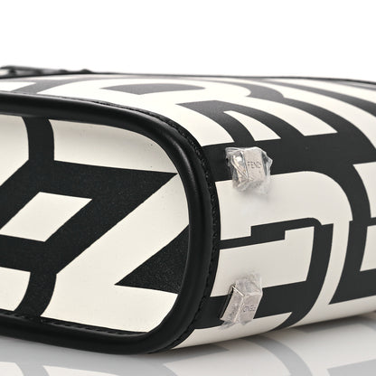 Fendi X MARC JACOBS Vitello King Plexiglass Logo Print Mini Fendi Sunshine Shopper Tote Black White 9 of 14
