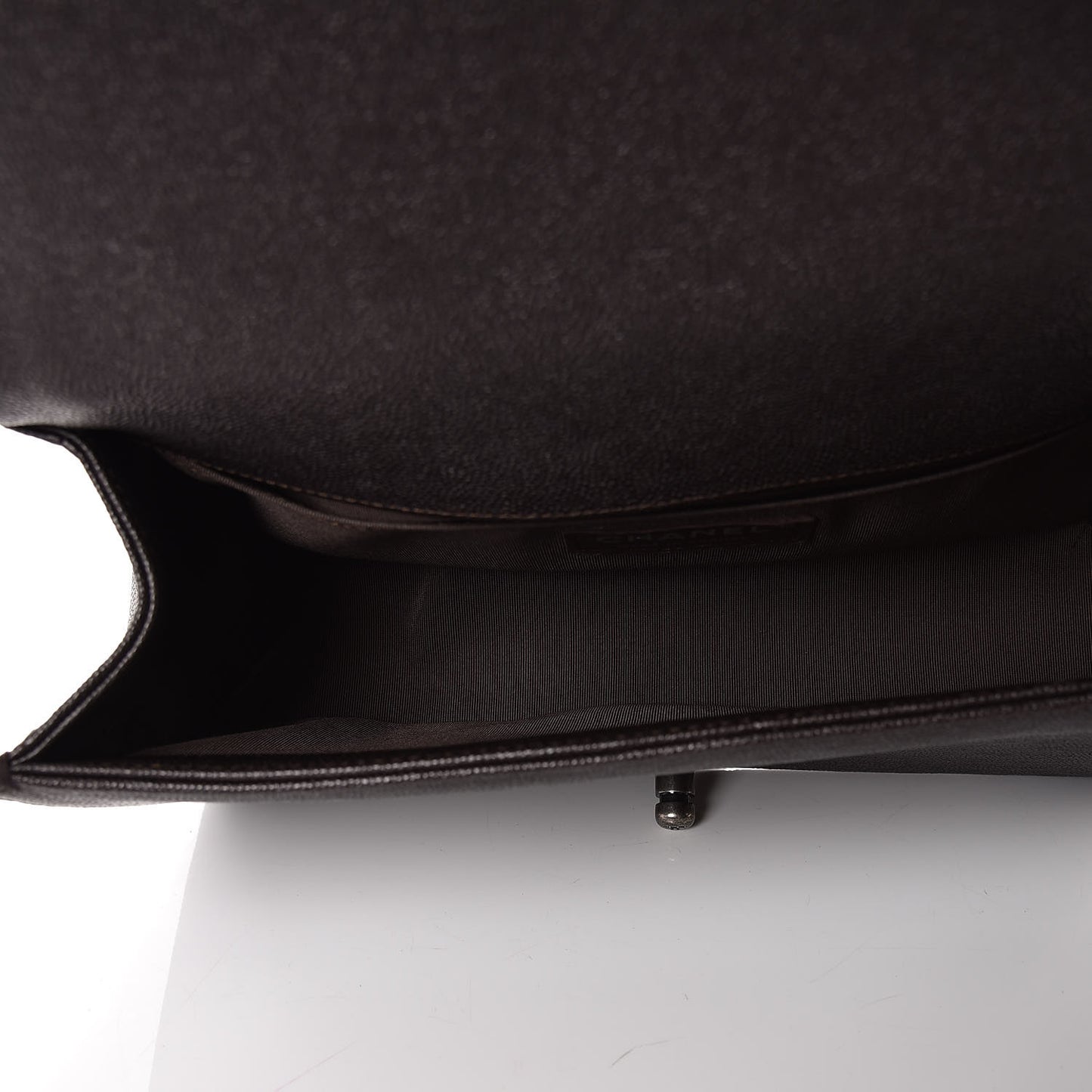 Caviar Chevron Quilted Medium Boy Flap Dark Brown