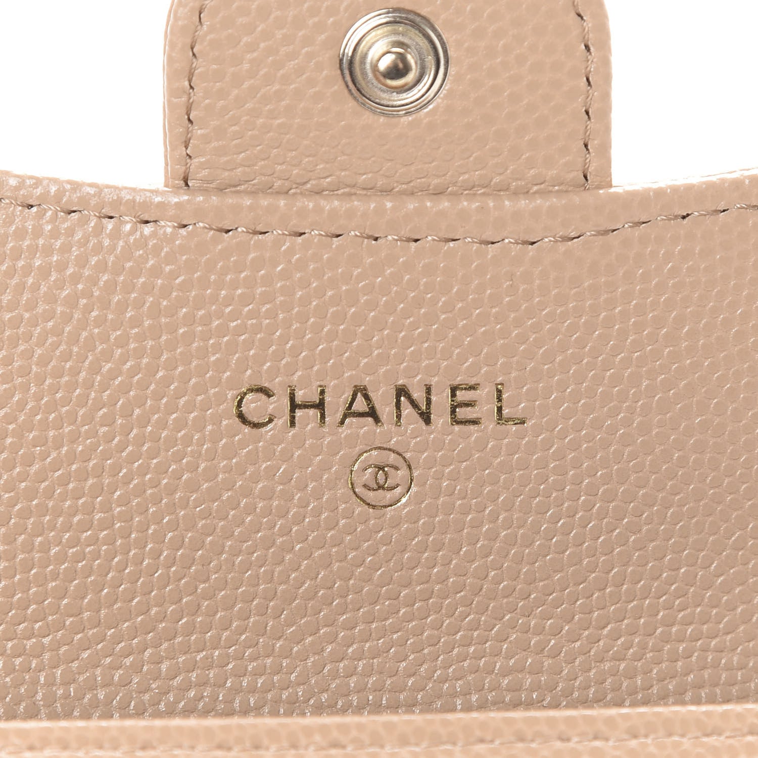 Chanel Caviar Quilted Flap Card Holder Wallet Beige 5 of 8