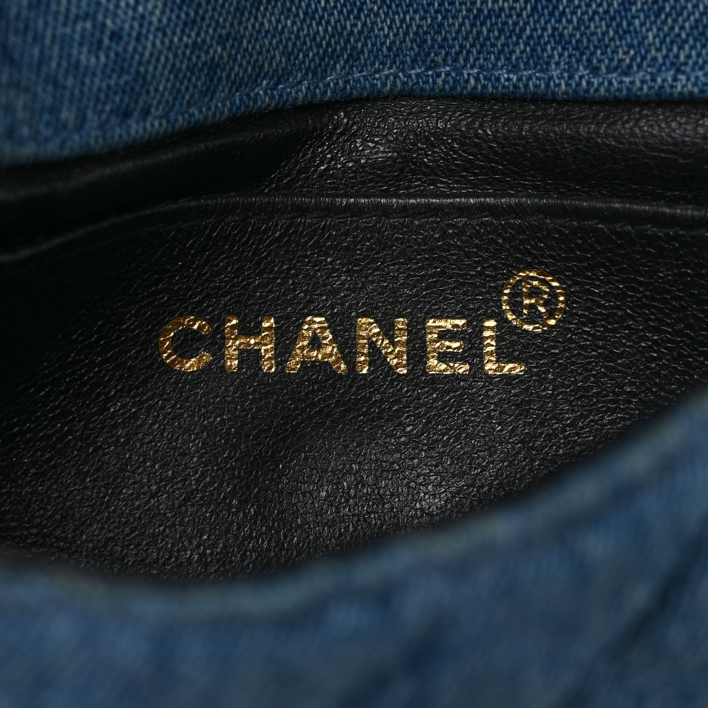 Denim Quilted Mini Flap Blue