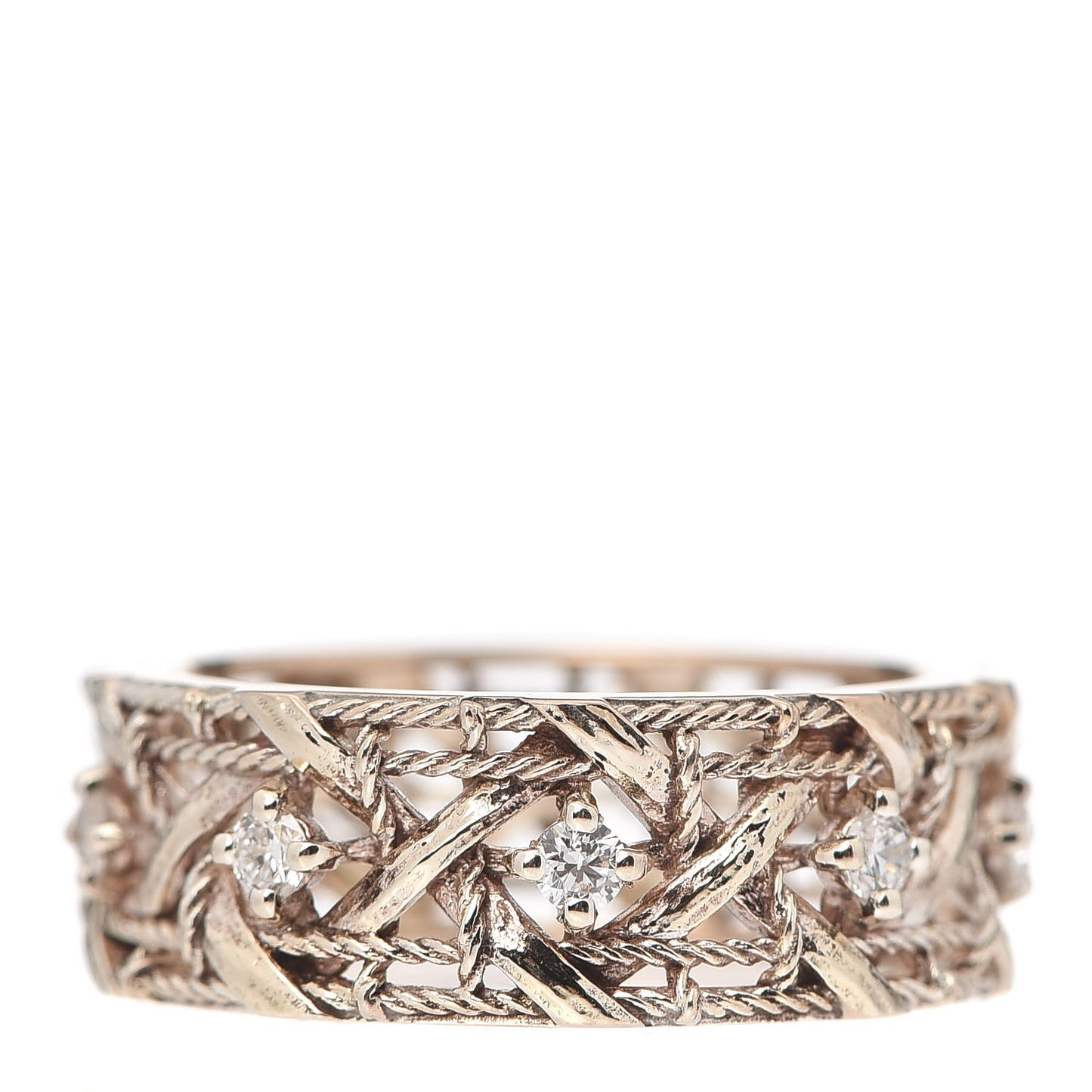 18K Rose Gold Diamond My Dior Band Ring 50 5.25