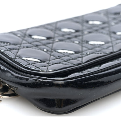 Christian Dior Patent Cannage Wallet on Chain Pouch Black 8 of 9