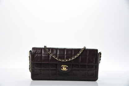 Chanel Lambskin East West Chocolate Bar Flap Dark Brown 1 of 20