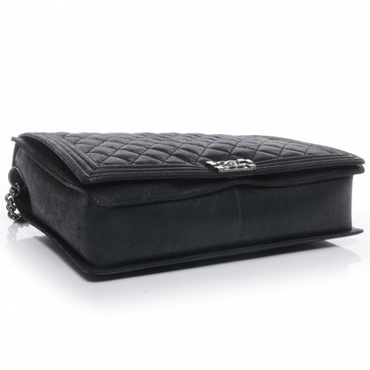 Chanel Iridescent Calfskin Quilted Large Gentle Boy Flap Black 4 of 8