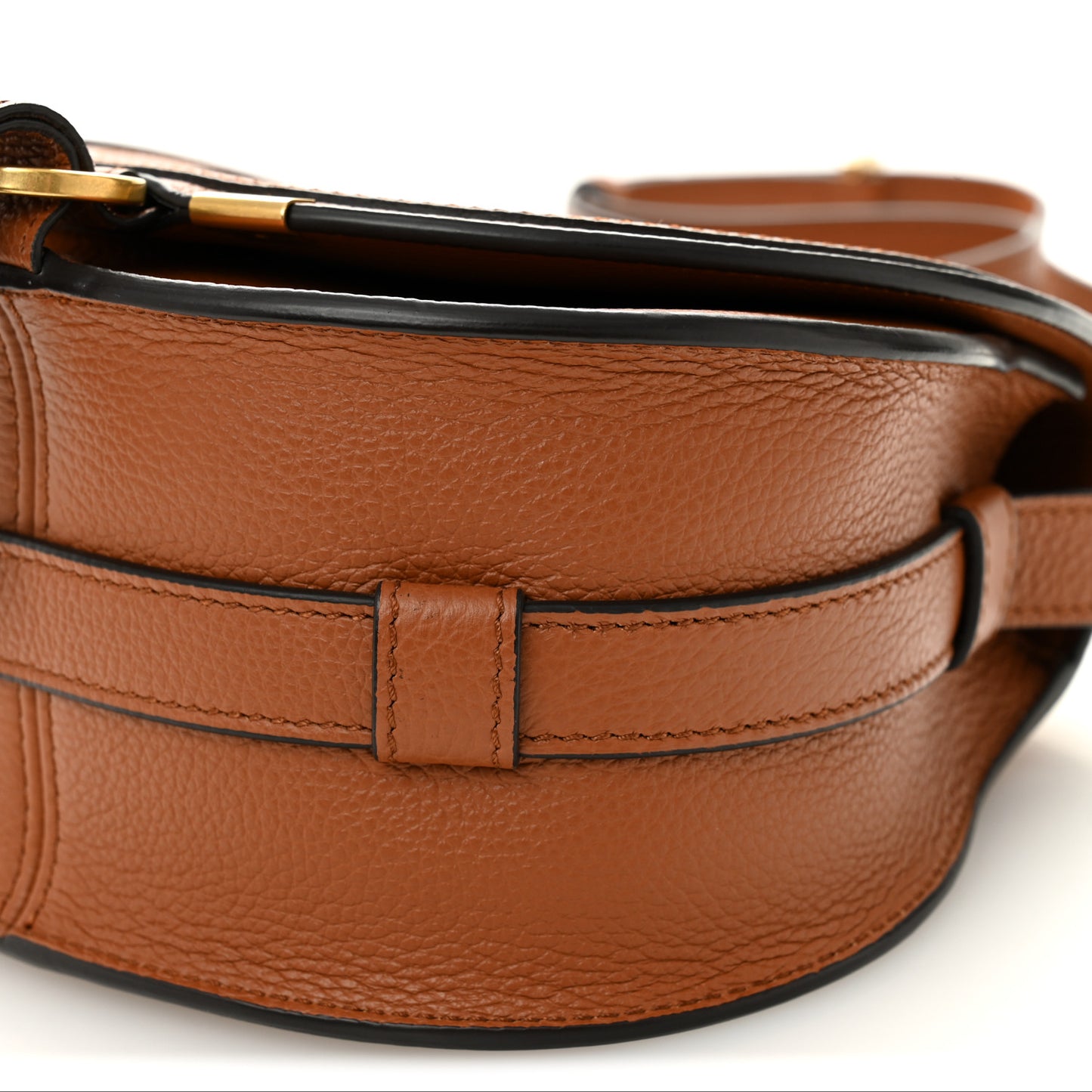 Calfskin Mini Marcie Round Crossbody Bag Tan