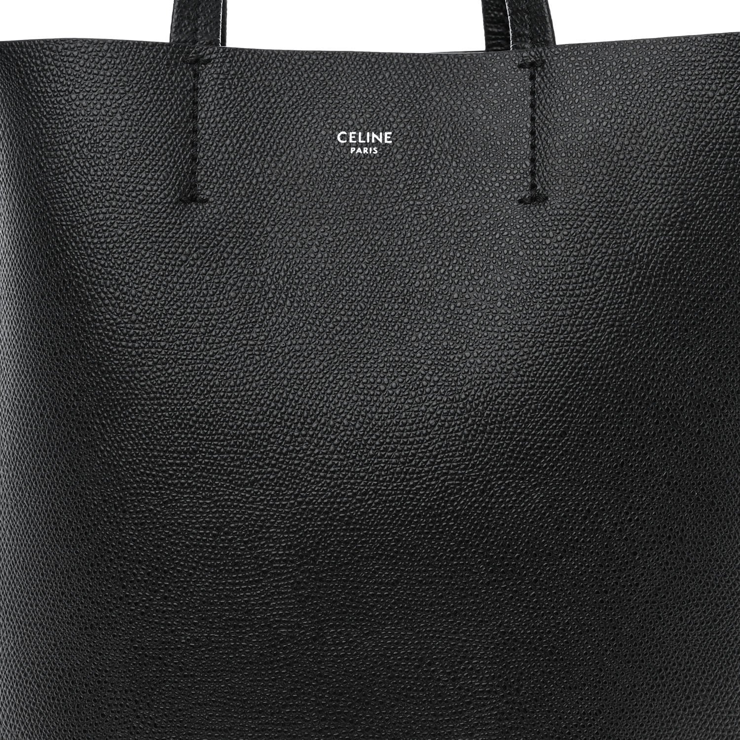 Celine Grained Calfskin Small Vertical Cabas Black 7 of 9