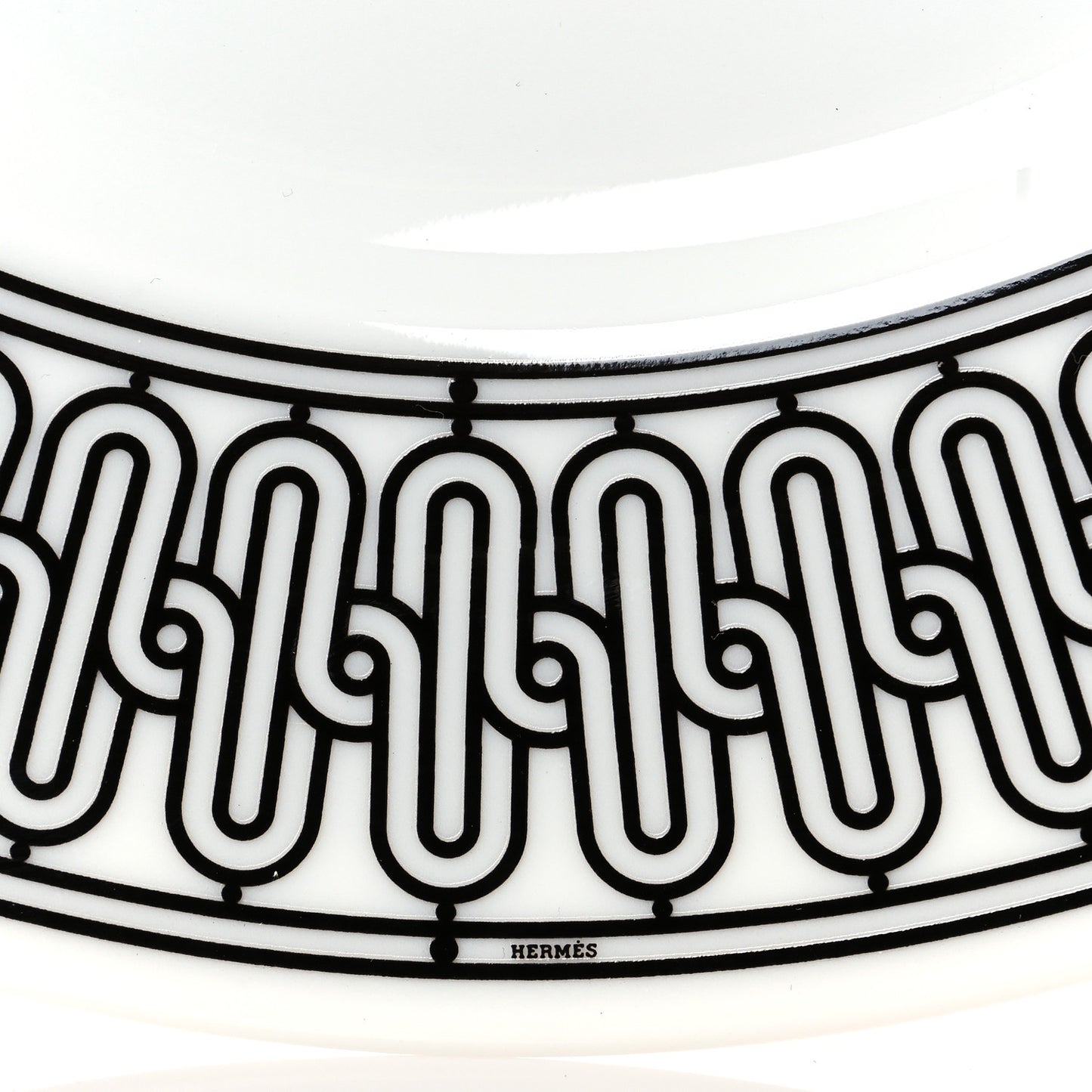 Porcelain H Deco Dessert Plates Set of 2 Black White