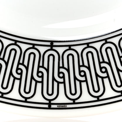 Hermes Porcelain H Deco Dessert Plates Set of 2 Black White 5 of 8