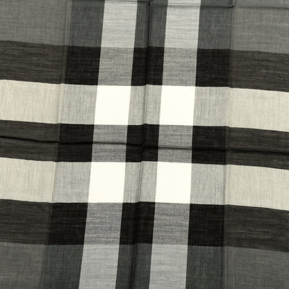 Burberry Silk Modal Wool Cashmere London Check Lightweight Square Scarf Mid Grey 2 of 3