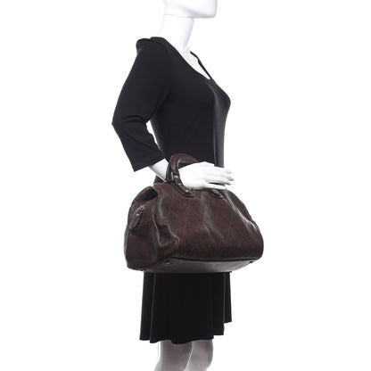 Chanel Caviar Quilted Bowler Tote Brown 2 of 17