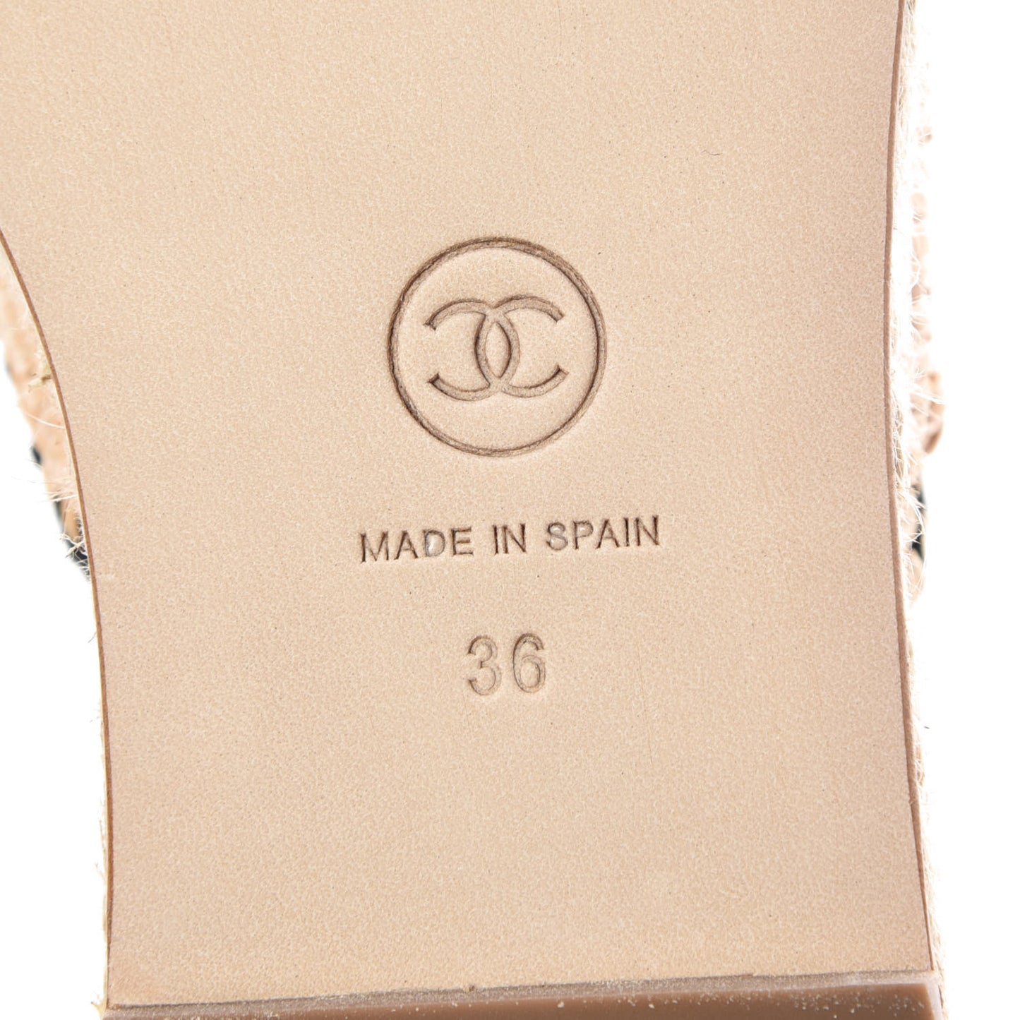 Suede Grosgrain CC Espadrilles 36 Black