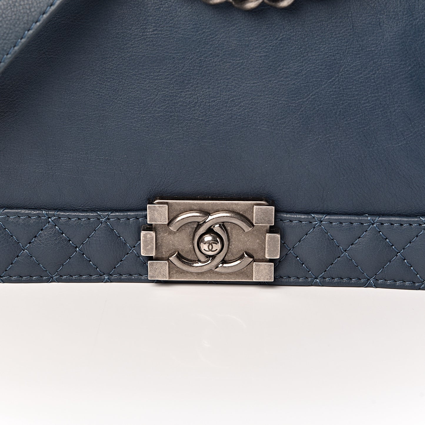 Calfskin Medium Boy Reverso Flap Blue