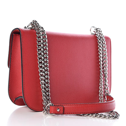 Alexander McQueen Grained Calfskin Medium Insignia Flap China Red 3 of 10
