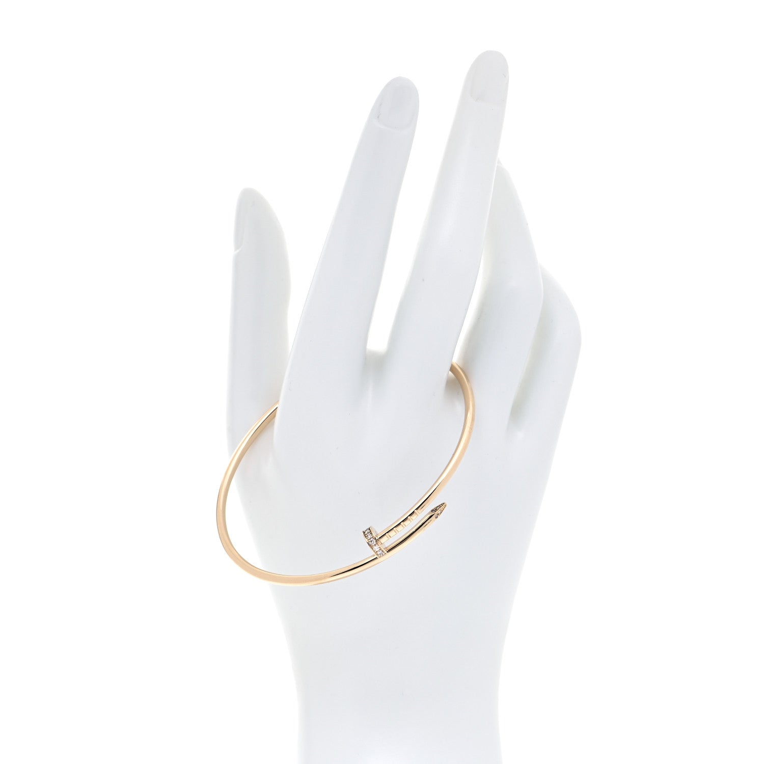 Cartier 18K Yellow Gold Diamond Small Juste Un Clou Bracelet 19 2 of 6