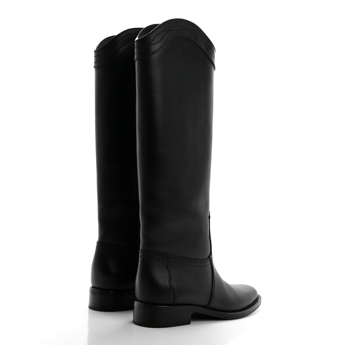 Calfskin Kate 105 Western Knee High Boots 36 Black