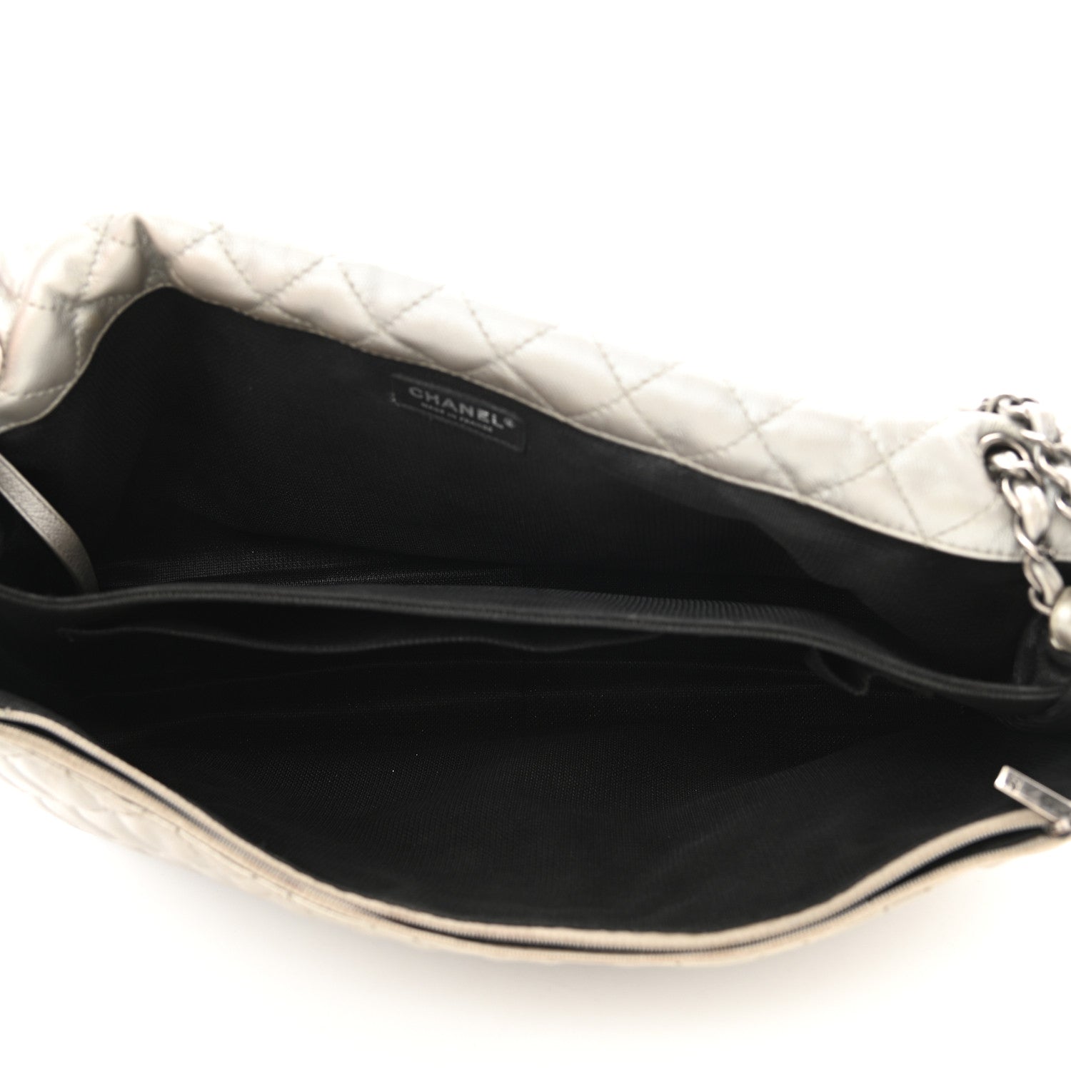 Chanel Metallic Caviar Quilted XXL Travel Flap Bag Silver 5 of 11