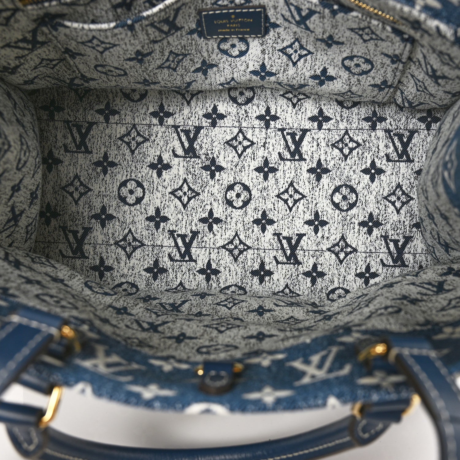 Louis Vuitton Monogram Jacquard Denim Onthego MM Bleu 5 of 6