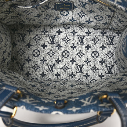 Louis Vuitton Monogram Jacquard Denim Onthego MM Bleu 5 of 6