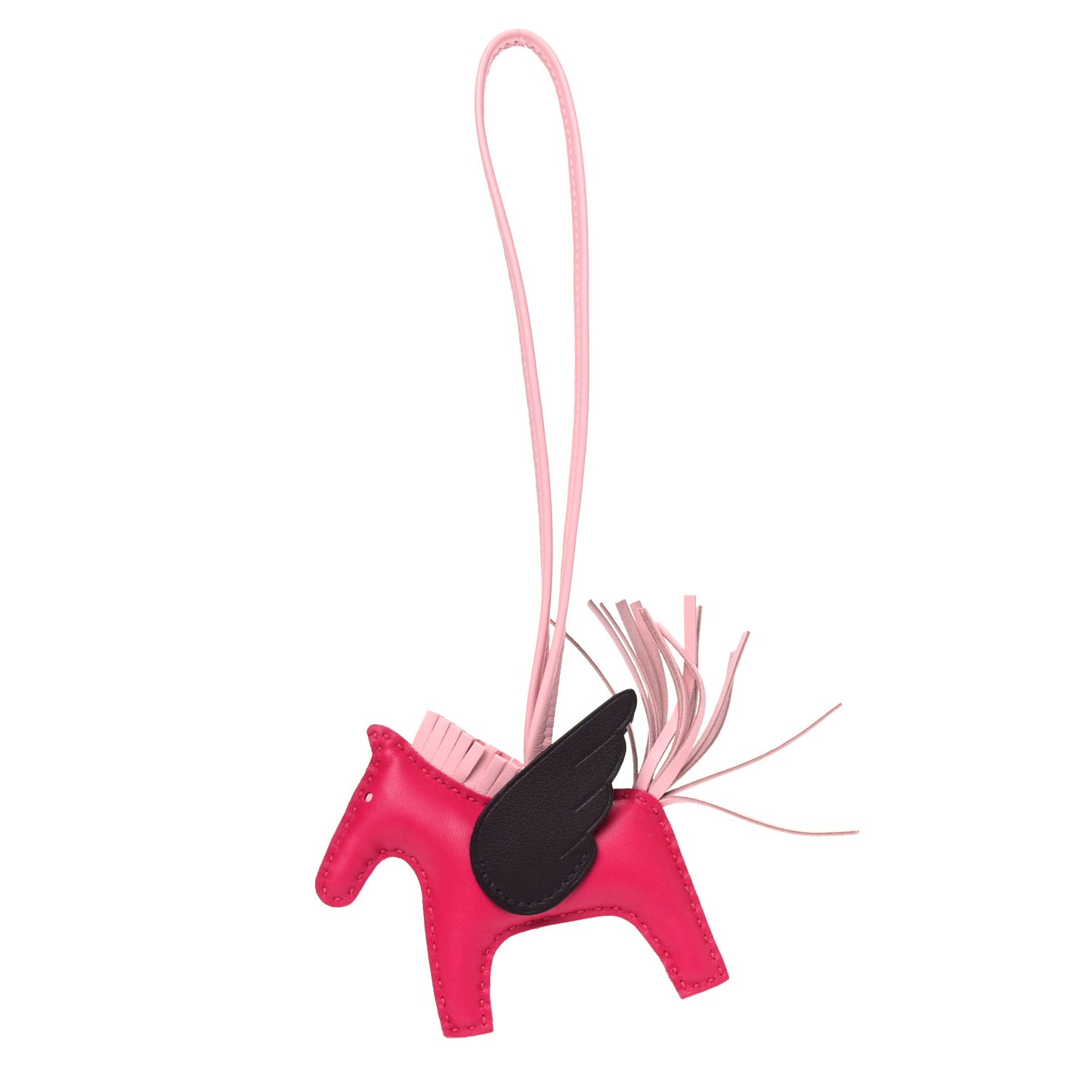 Milo Lambskin Grigri Rodeo Pegase Horse Bag Charm PM Framboise Rose Sakura Rouge Sellier