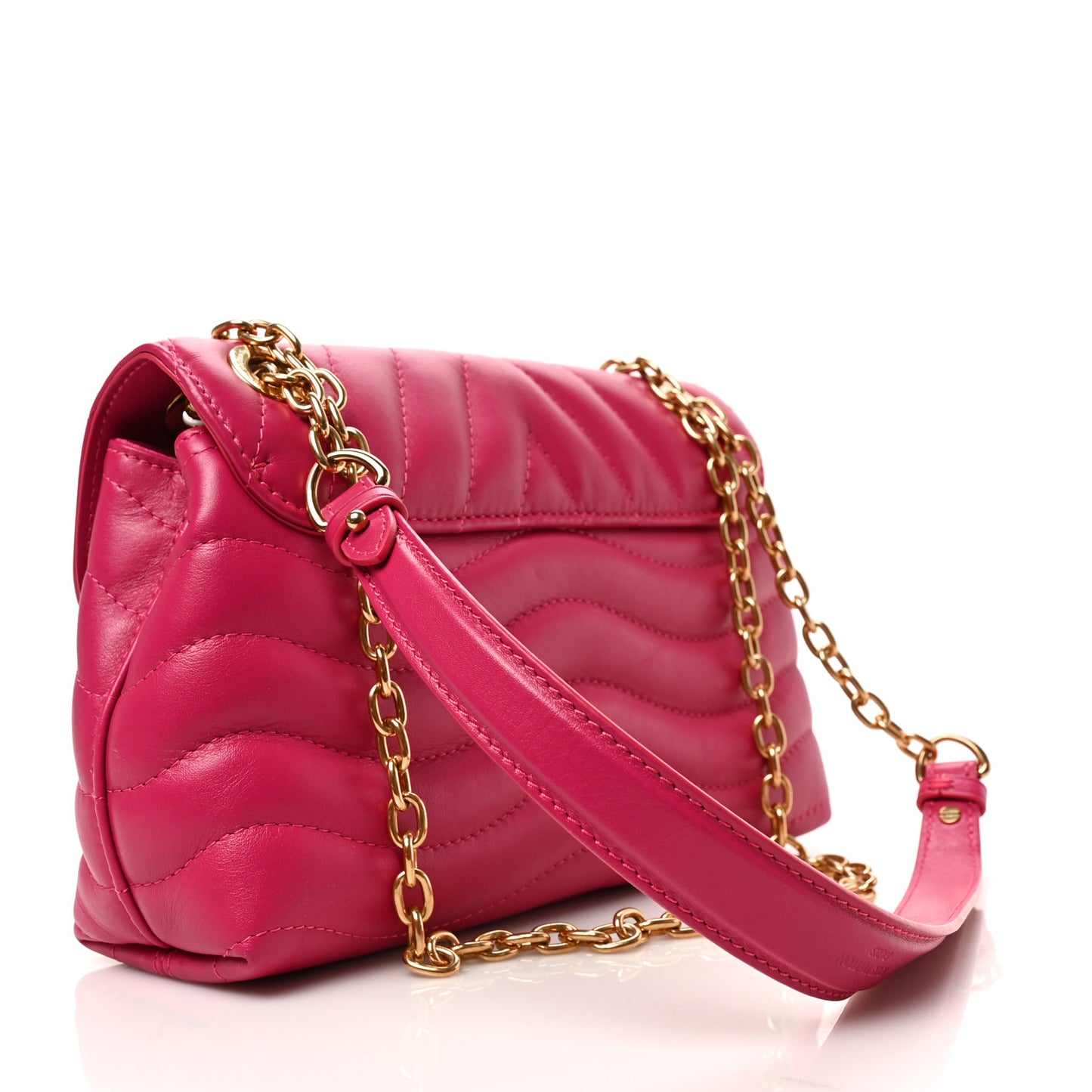 Calfskin LV New Wave Chain Bag Rose Freesia