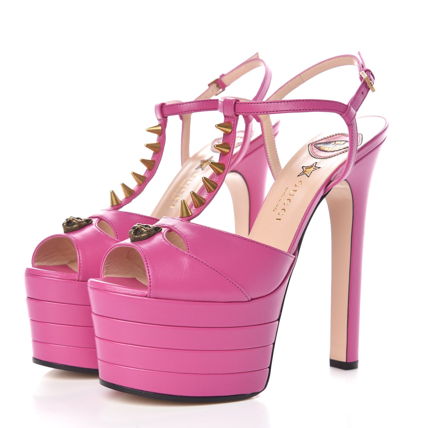 Malaga Kid Angel T-Strap Platform High Heel Sandals 38.5 Rododendro