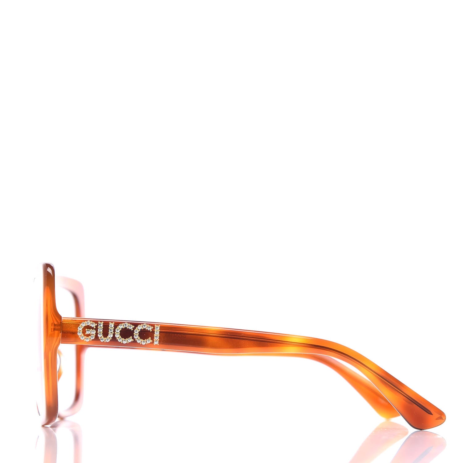 Gucci Crystal Square Frame Sunglasses GG0418S Tortoiseshell 3 of 9