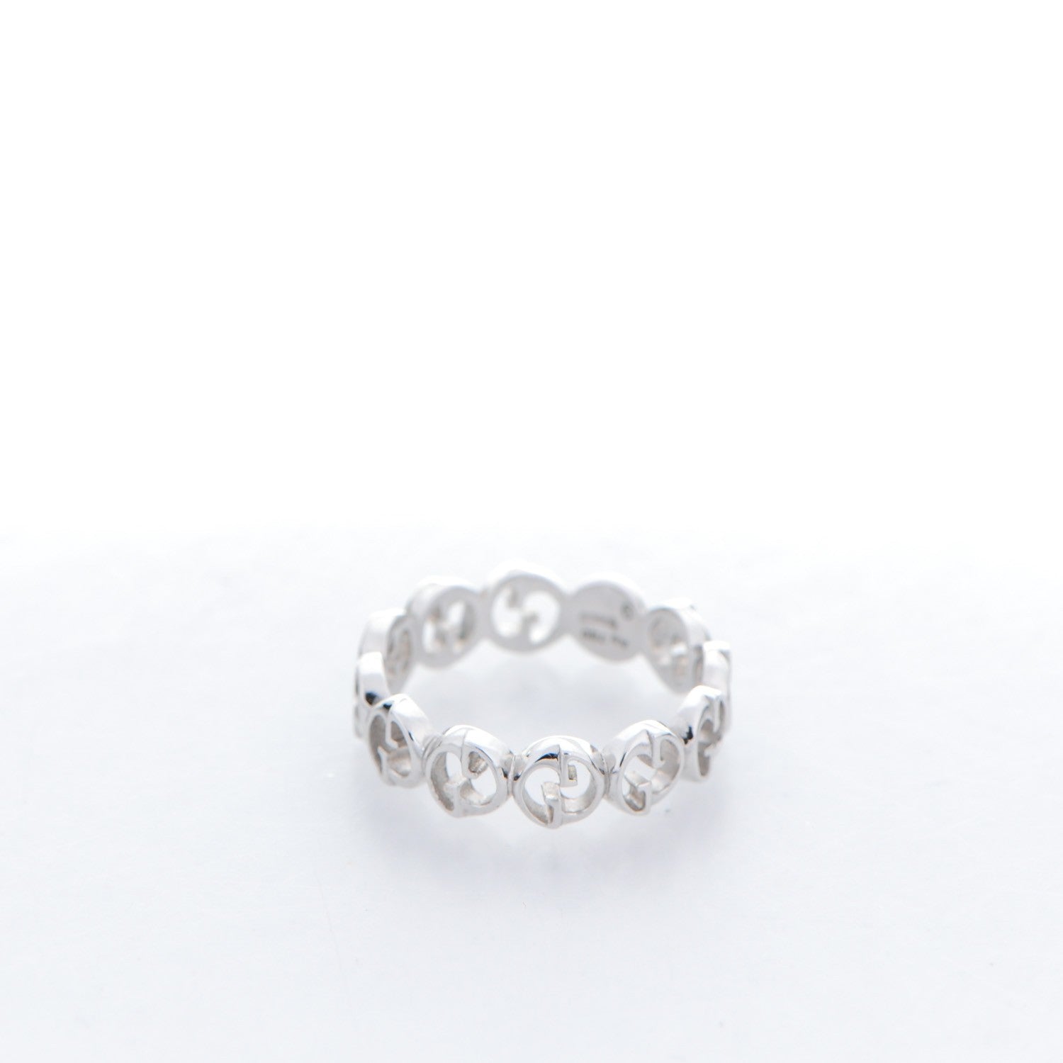 Gucci 18K White Gold 5mm 1973 Band Ring 4.75 3 of 5