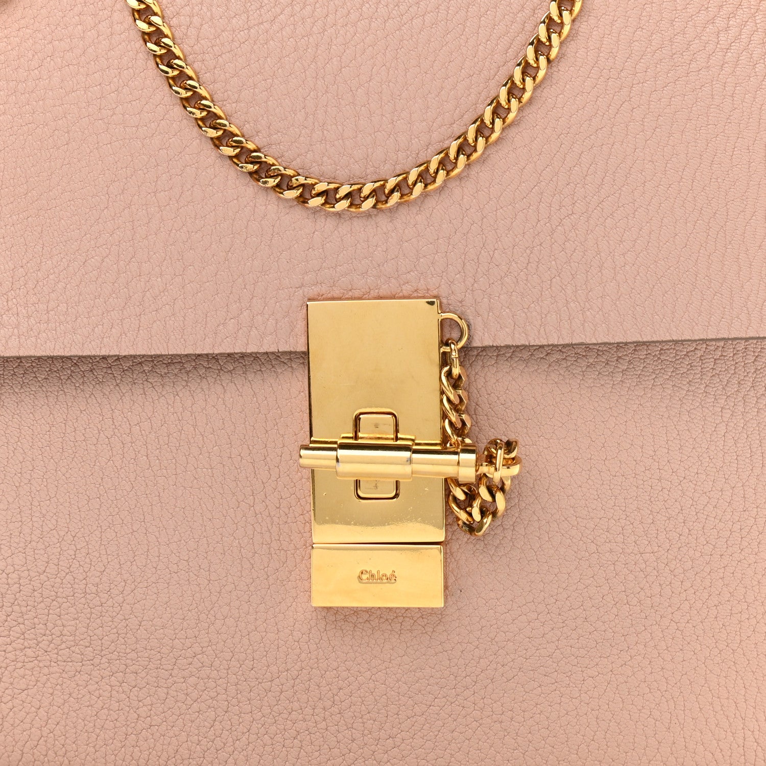 Chloe Grained Lambskin Drew Shoulder Bag Cement Pink 7 of 11