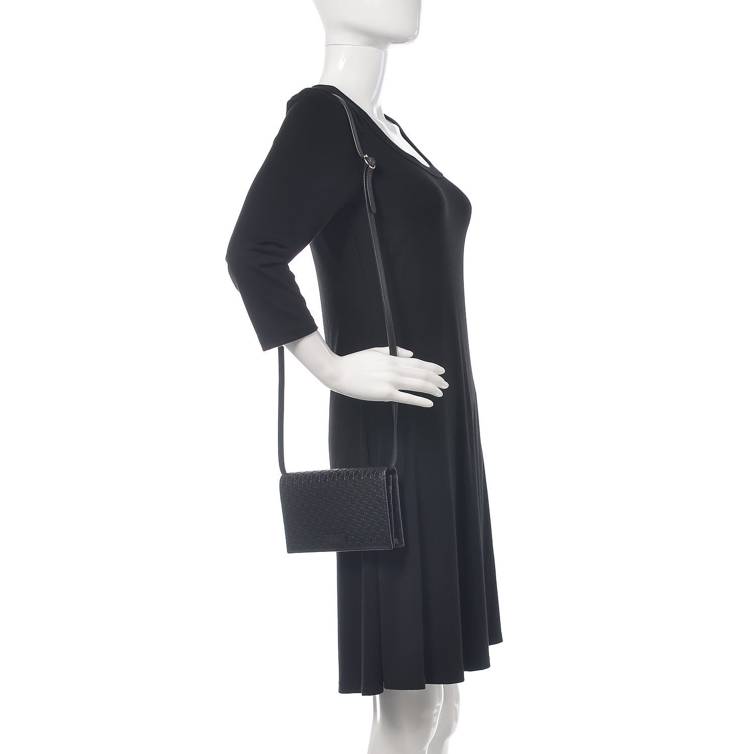 Gucci Microguccissima Crossbody Wallet Black 2 of 10