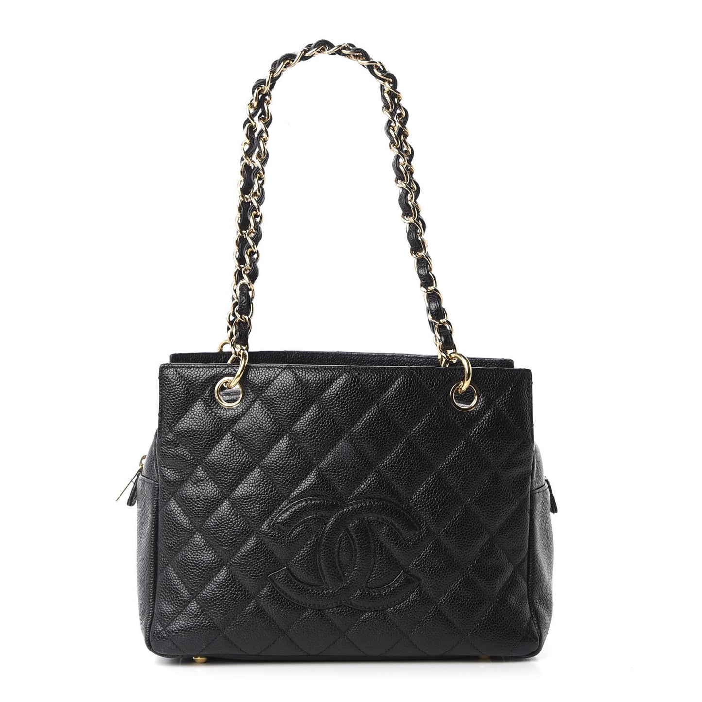 Caviar Quilted Petit Timeless Tote PTT Black