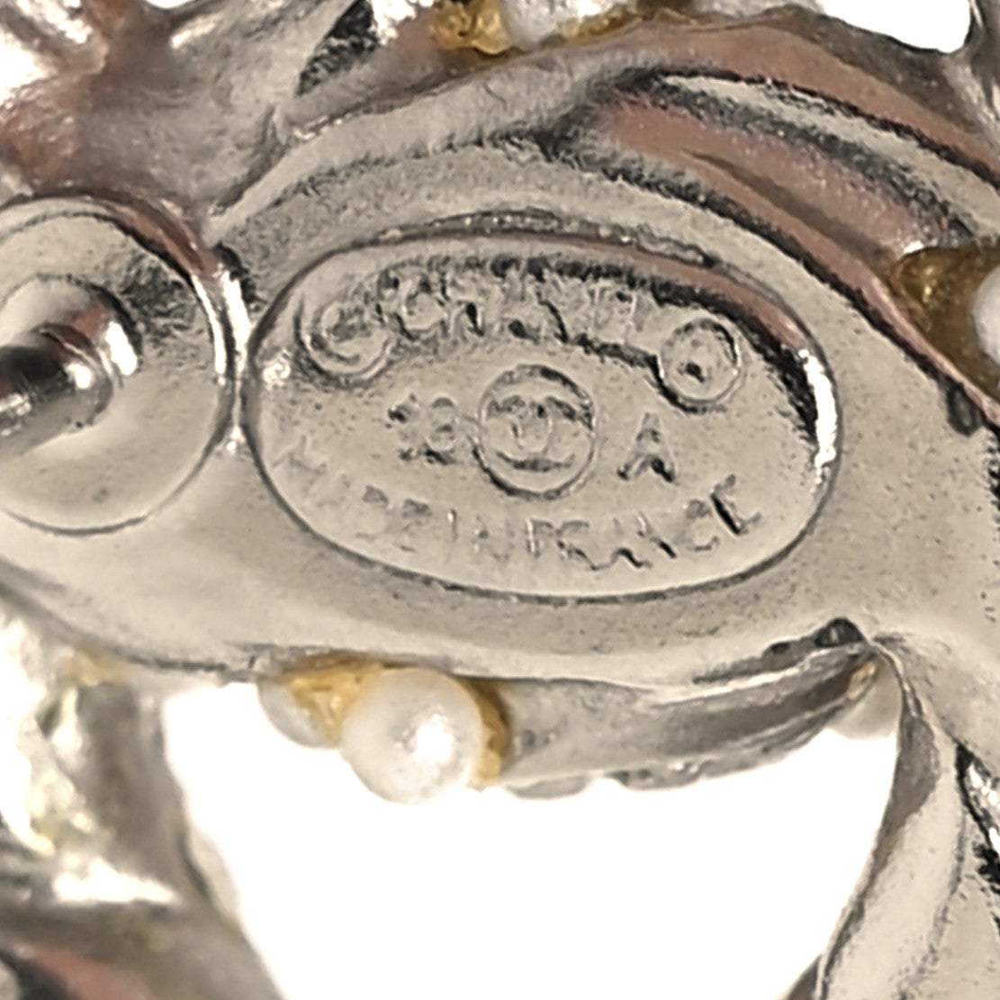 Chanel Crystal Twisted CC Earrings Silver 4 of 5