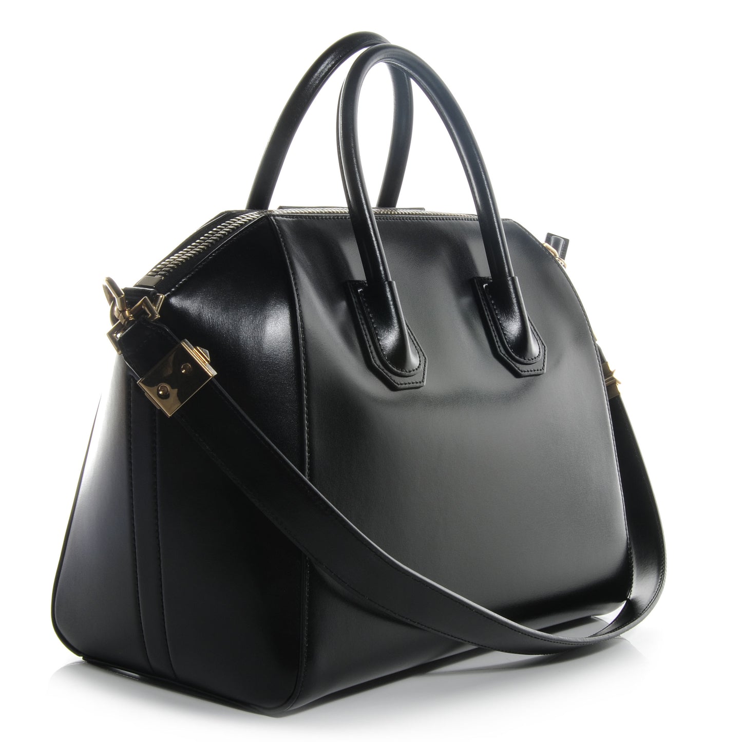 Shiny Lord Calfskin Medium Antigona Black