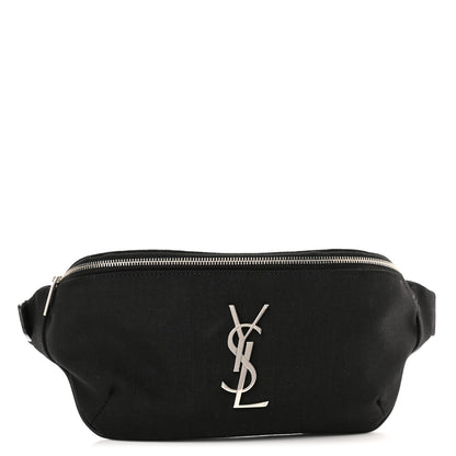 Saint Laurent Canvas Monogram Belt Bag Black 1 of 10