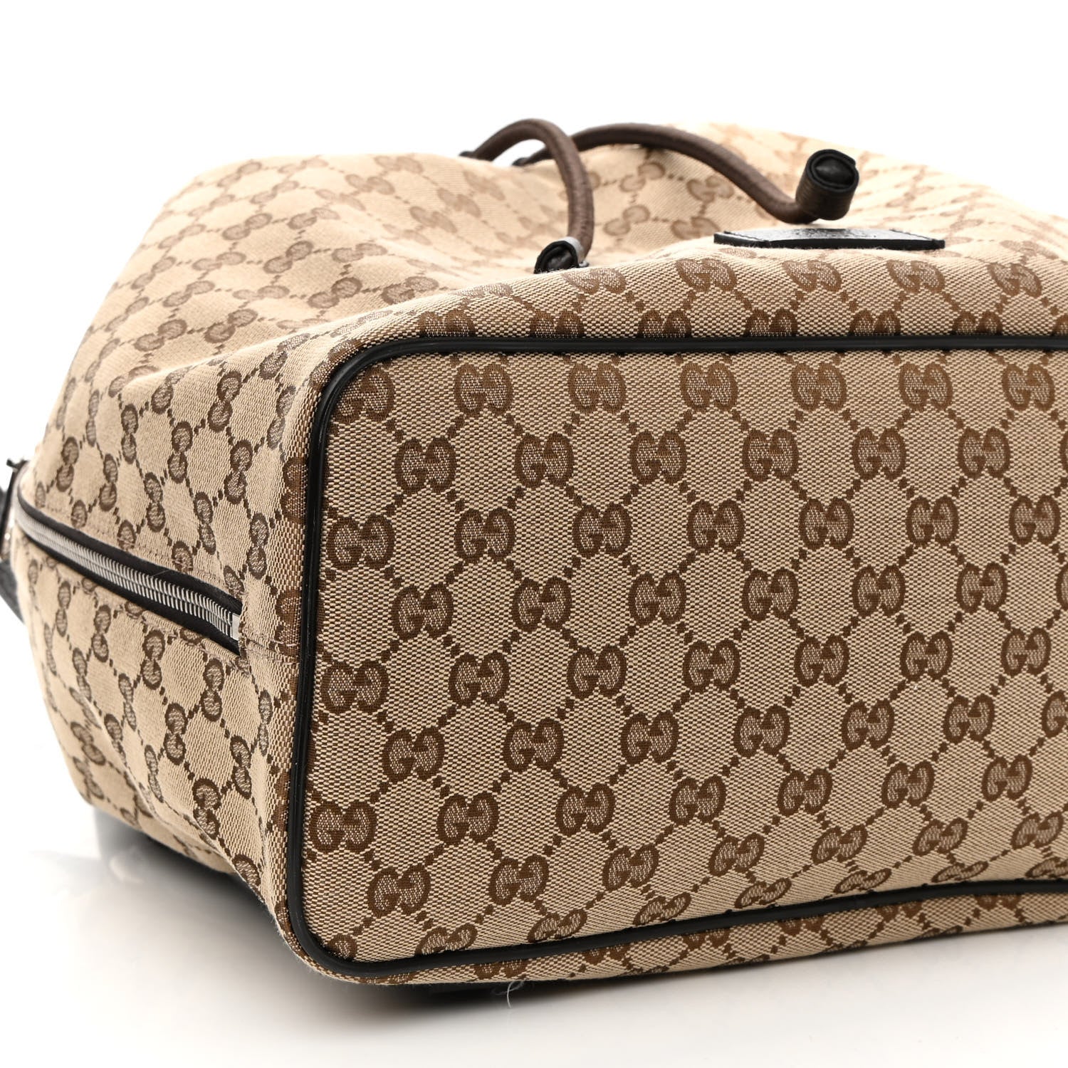Gucci Monogram Dollar Calfskin O Drawstring Backpack Beige Ebony Testa di Moro Dark Chocolate 8 of 9