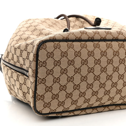 Gucci Monogram Dollar Calfskin O Drawstring Backpack Beige Ebony Testa di Moro Dark Chocolate 8 of 9