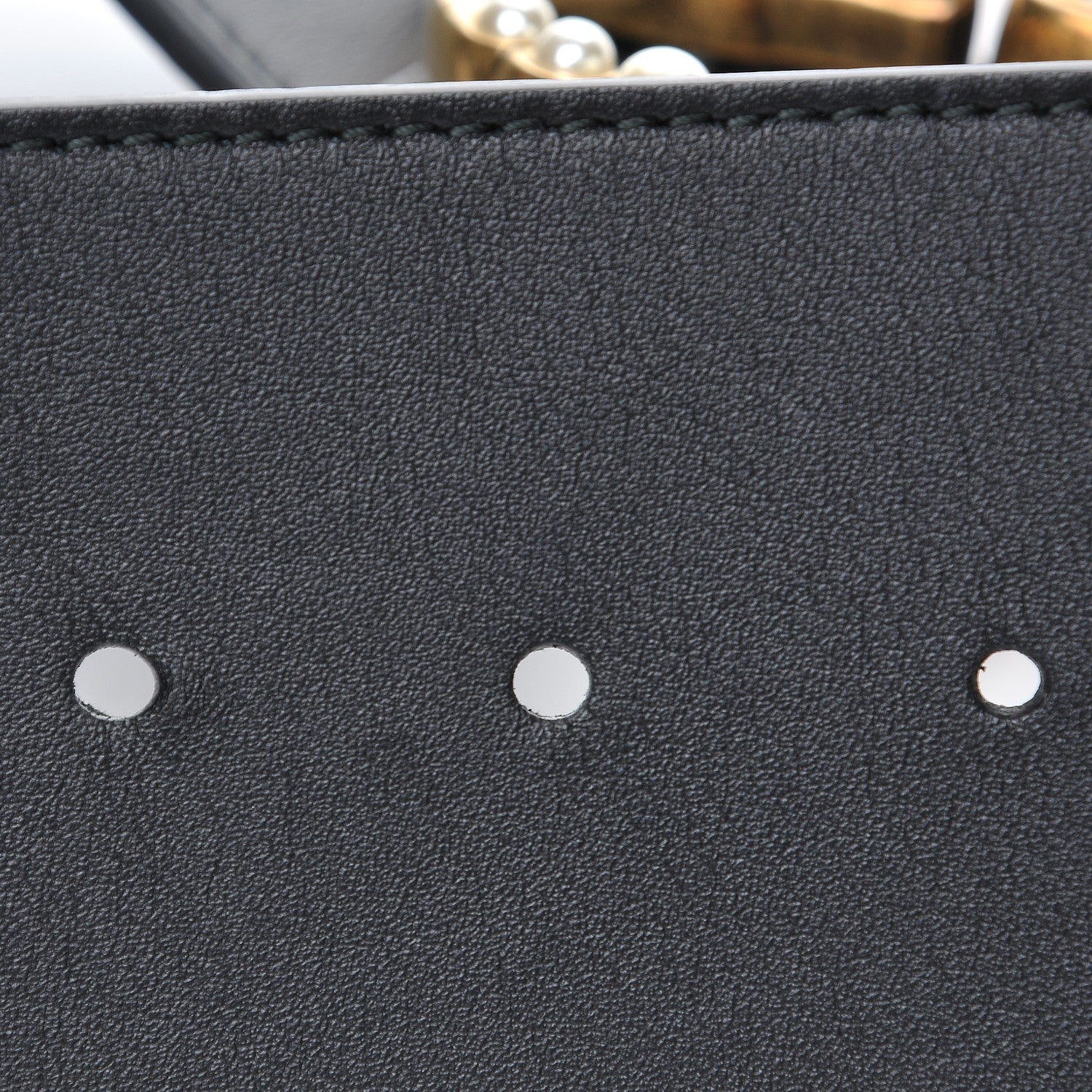 Gucci Moon Calfskin Pearl Double G 70mm Belt 80 32 Black Cream 5 of 6