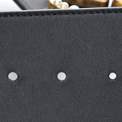 Gucci Moon Calfskin Pearl Double G 70mm Belt 80 32 Black Cream 5 of 6