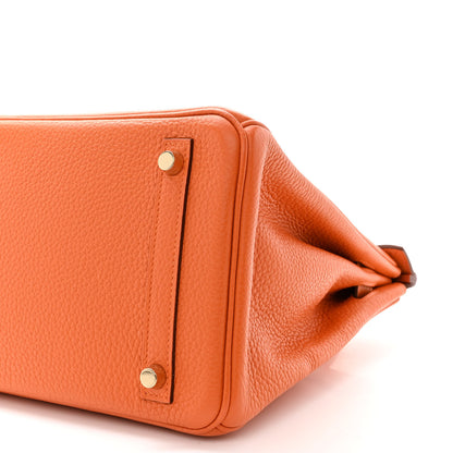 Hermes Taurillon Clemence Birkin 30 Orange 10 of 18