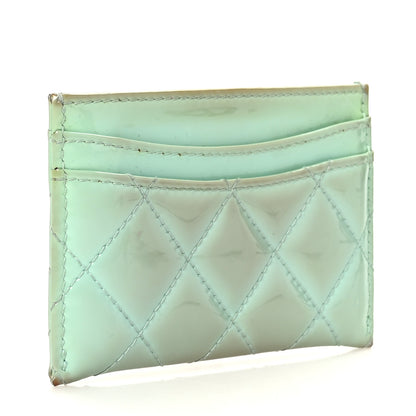 Chanel Patent Quilted Card Holder Green 3 of 12