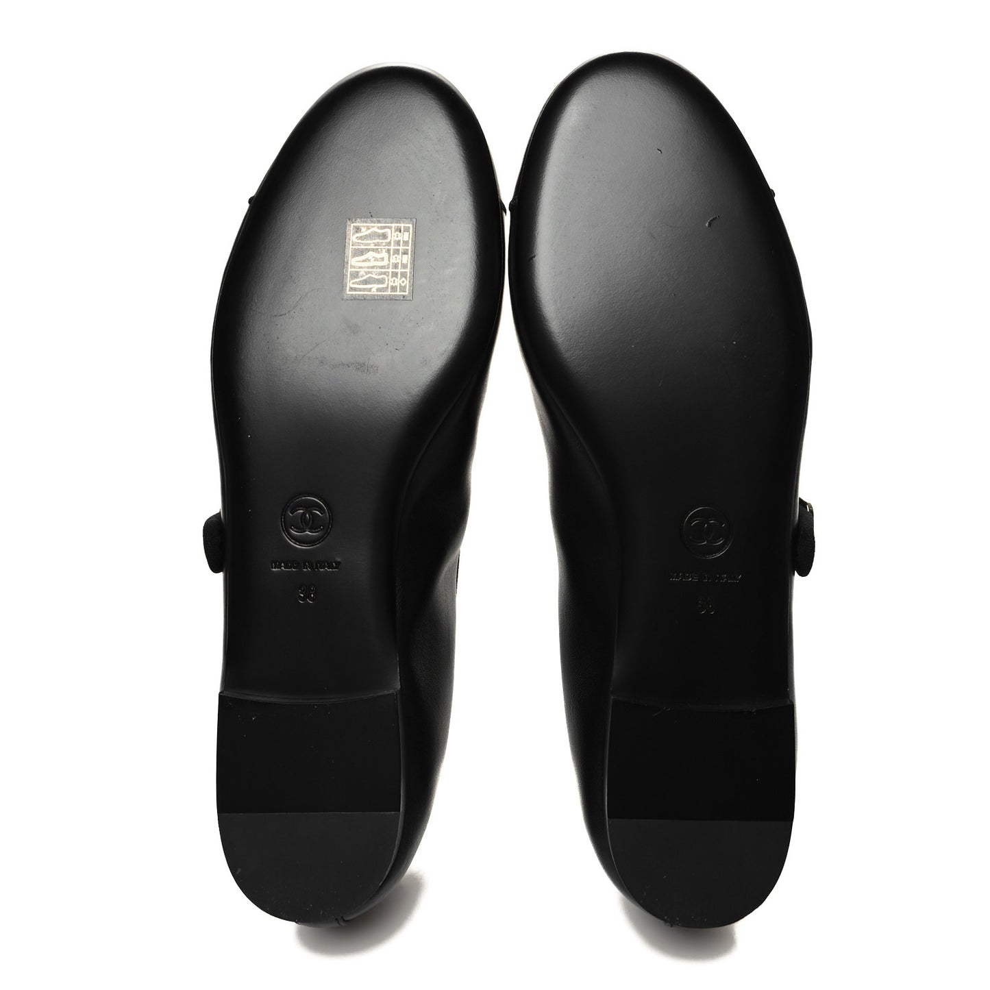 Lambskin Mary Jane Flats 38 Black