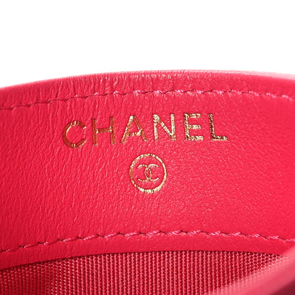 Chanel Lambskin Quilted Chanel 19 Card Holder Dark Pink 6 of 9
