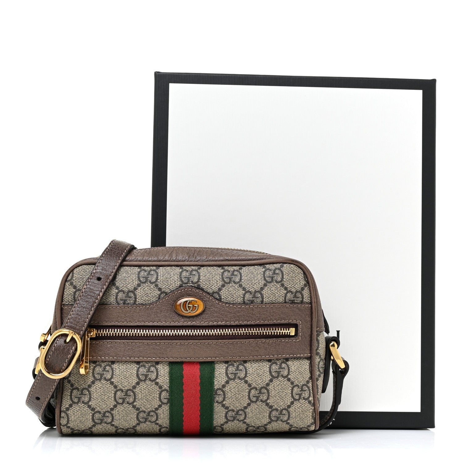 Gucci GG Supreme Monogram Web Mini Ophidia Shoulder Bag Brown 16 of 16