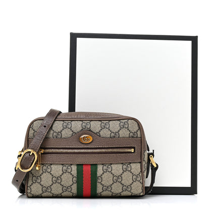 Gucci GG Supreme Monogram Web Mini Ophidia Shoulder Bag Brown 16 of 16