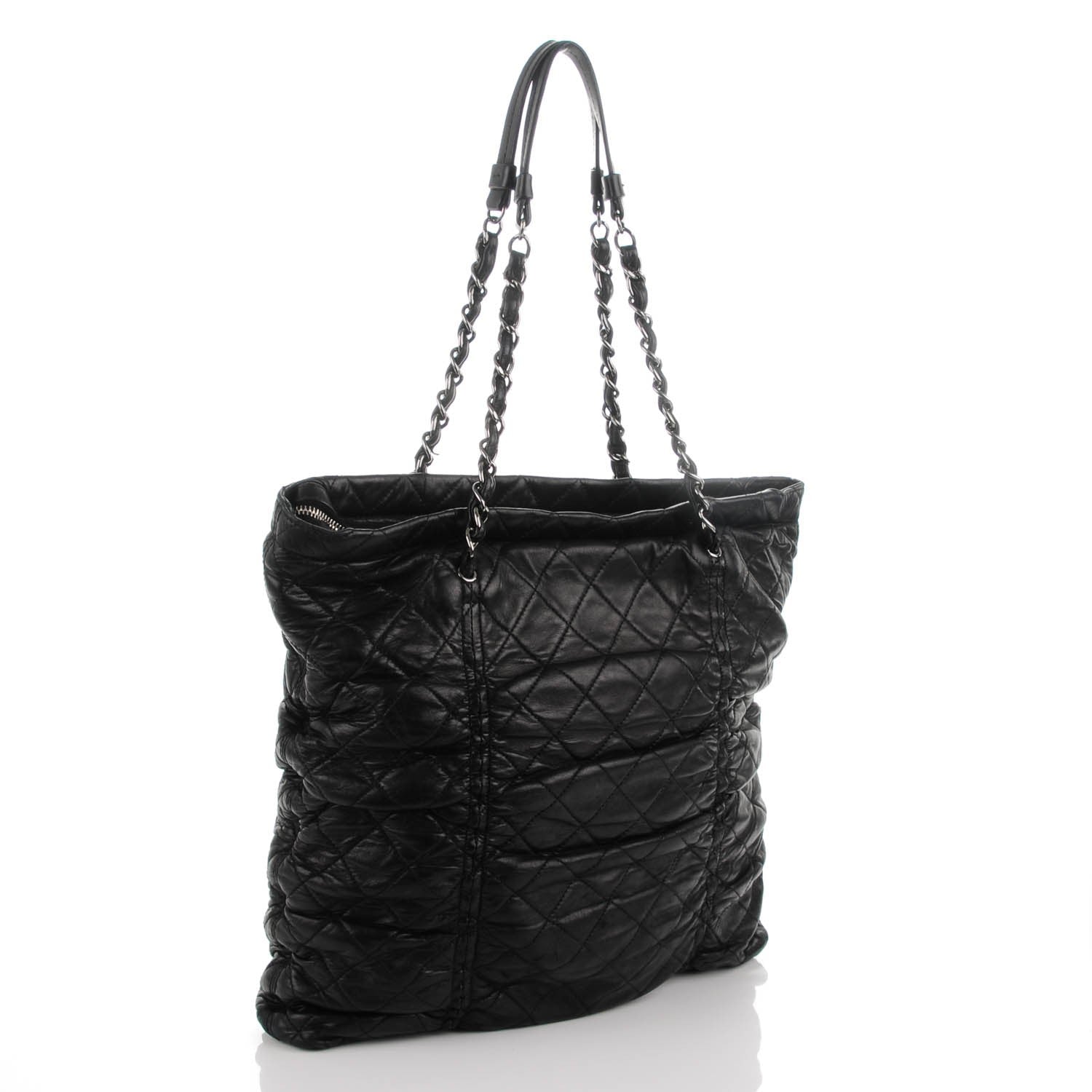 Chanel Lambskin Quilted Sharpei Shopping Tote Black 3 of 9