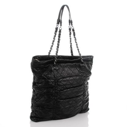 Chanel Lambskin Quilted Sharpei Shopping Tote Black 3 of 9