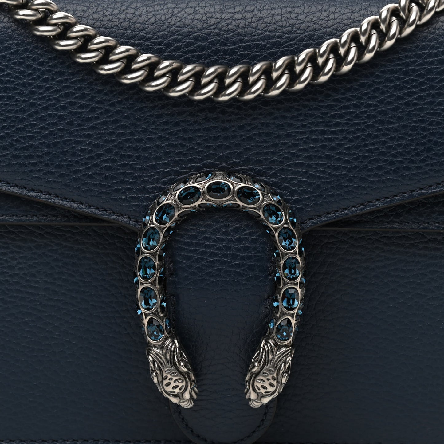 Dollar Calfskin Crystal Small Dionysus Shoulder Bag Blue Agata Montana Sapphire
